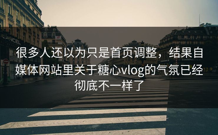 很多人还以为只是首页调整，结果自媒体网站里关于糖心vlog的气氛已经彻底不一样了