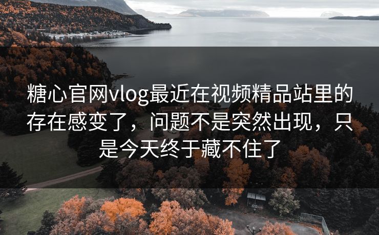 糖心官网vlog最近在视频精品站里的存在感变了，问题不是突然出现，只是今天终于藏不住了
